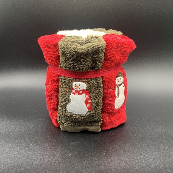 Bundle of Vintage Snowman Wash Clothes NWOT - Picture 2 of 6